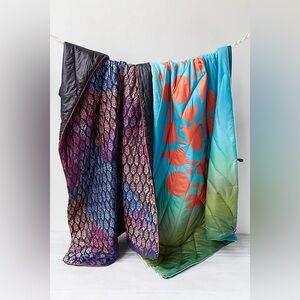 Free People Movement RUMPL Original Puffy Blanket Rainbow Buti Logo Warm NWT